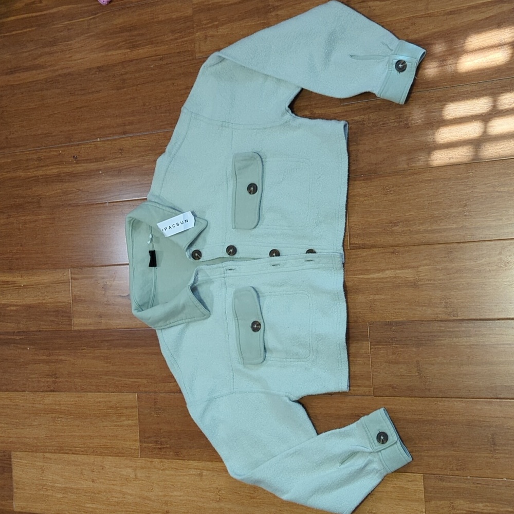 PacSun Charlie Cropped Shacket Jacket Size Small - Picture 7 of 12